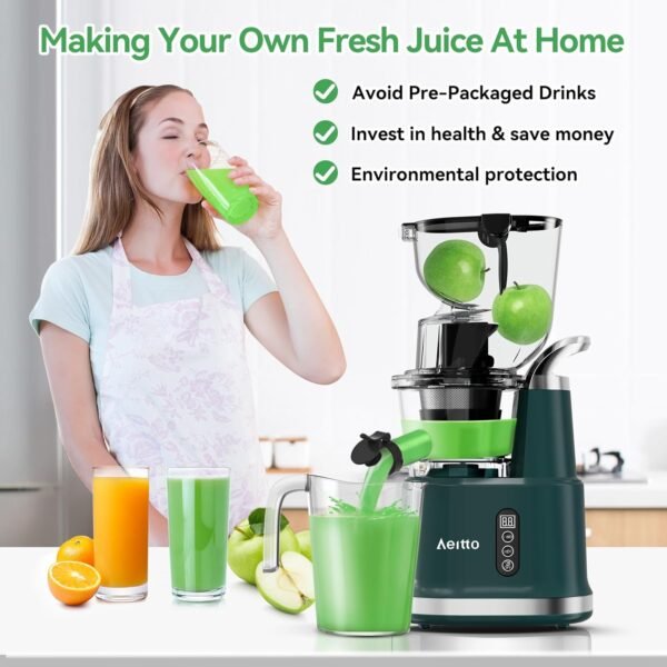 Aeitto Cold Press Juicer Review High Yield Masticating Juicer with Wide Chute
