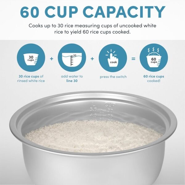 Aroma Commercial Rice Cooker Review Huge 60-Cup Capacity and Automatic Warming Features