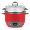 Aroma Housewares 14-Cup (Cooked) (7-Cup UNCOOKED) Pot Style Rice Cooker and Food Steamer (ARC-747-1NGR) , Red