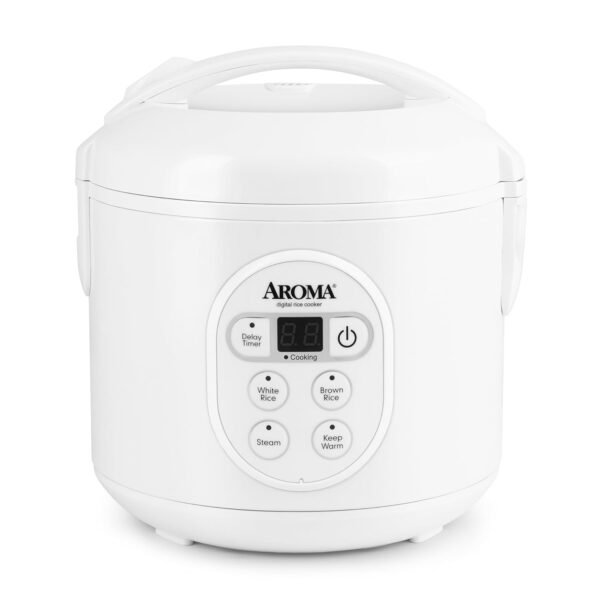 Aroma Housewares 8-Cup (Cooked) (4-Cup UNCOOKED) Digital Rice Cooker and Food Steamer (ARC-914D),White