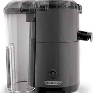 BLACK+DECKER Quiet Fruit & Vegetable Juicer, JE2500B, Non-Drip Spout, Compact Design, Easy to Assemble, Dishwasher-Safe