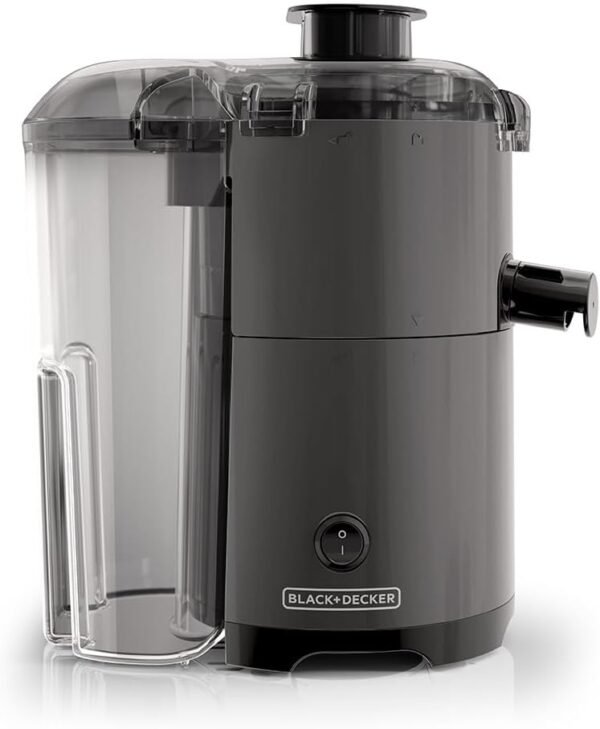 BLACK+DECKER Quiet Fruit & Vegetable Juicer, JE2500B, Non-Drip Spout, Compact Design, Easy to Assemble, Dishwasher-Safe