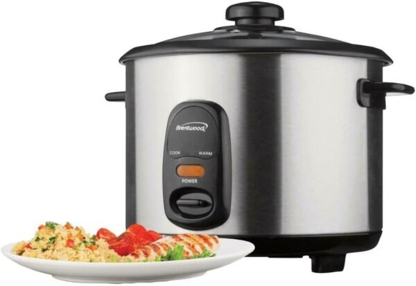 Brentwood Rice Cooker, 5-Cup, Stainless Steel