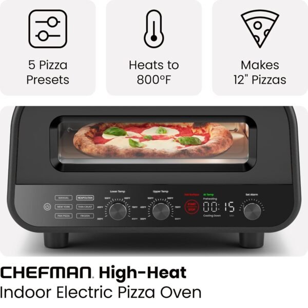 Chefman Indoor Countertop Pizza Oven Review High Heat Versatility and Preset Controls