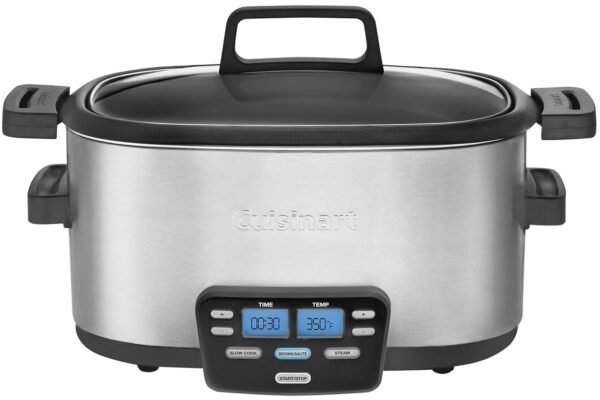Cuisinart MSC-600 3-In-1 Cook Central 6-Quart Multi-Cooker: Slow Cooker, Brown/Saute, Steamer, Silver