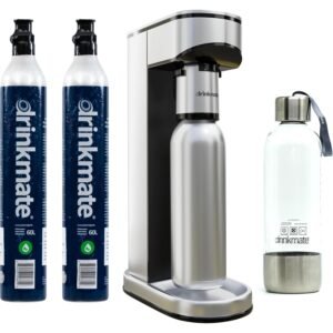 Drinkmate LUX Stainless Steel Sparkling Beverage Maker - Sparkling Water/Soda Streaming Machine That Carbonates Any Drink - Includes 2 CO2 Cylinders, 1 Carbonation Bottle, 1... Drinkmate LUX Stainless Steel Sparkling Beverage Maker - Sparkling Water/Soda Streaming Machine That Carbonates Any Drink - Includes 2 CO2 Cylinders, 1 Carbonation Bottle, 1...