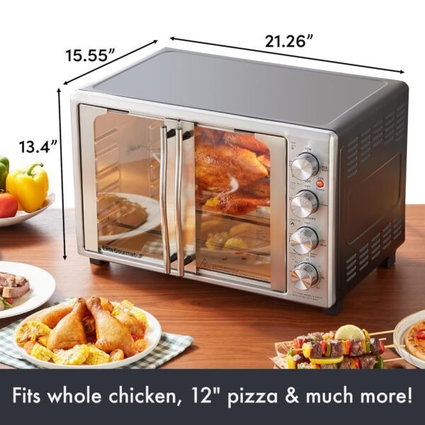 Elite Gourmet Toaster Oven Review 45L Convection French Door Cooking Power