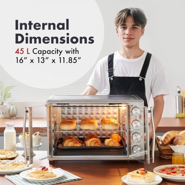 Elite Gourmet Toaster Oven Review 45L Convection French Door Cooking Power