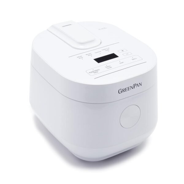 GreenPan Healthy Ceramic Nonstick Rice Quinoa Steel Cut Oats & Grains Cooker,Easy Meal Presets,4 Cups Uncooked (8 Cooked),Cool Touch,Compact,Warms, Steam,Removeable Bowl,Spatula...