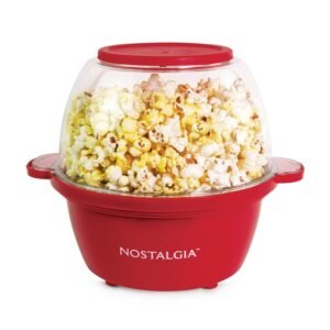 Nostalgia 2-Quart Stirring Popcorn Popper - Quick-Heat Technology - Makes 8 Cups of Popcorn - Includes Kernel Measuring Cup - Perfect for Birthday Parties, Movie Nights, and...