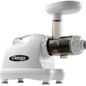 Omega J8006 Nutrition Center Quiet Dual-Stage Slow Speed Masticating Juicer Creates Continuous Fresh Healthy Fruit and Vegetable Juice at 80 Revolutions per Minute High Juice... Omega J8006 Nutrition Center Quiet Dual-Stage Slow Speed Masticating Juicer Creates Continuous Fresh Healthy Fruit and Vegetable Juice at 80 Revolutions per Minute High Juice...