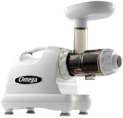 Omega J8006 Nutrition Center Quiet Dual-Stage Slow Speed Masticating Juicer Creates Continuous Fresh Healthy Fruit and Vegetable Juice at 80 Revolutions per Minute High Juice...
