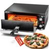 PYY Electric Pizza Oven 12 Inch Indoor Countertop Pizza Oven Commercial Pizza Maker Machine for Home with Timer Stainless Steel Pizza Cooker