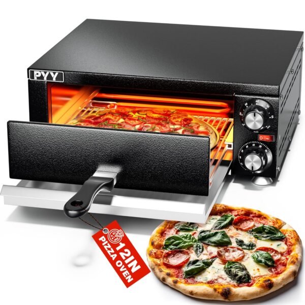 PYY Electric Pizza Oven Indoor Countertop Pizza Oven Commercial Pizza Maker Machine for Home with Timer Stainless Steel Pizza Cooker