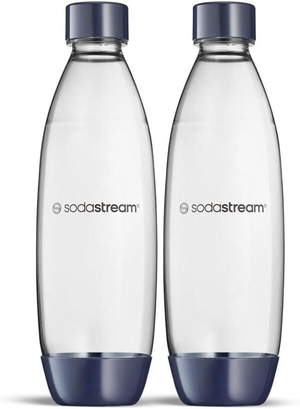 Sodastream, 2 Individual Dishwasher Safe Bottles for Duo, Terra, E-Terra, Art, Gaia, Dark Blue