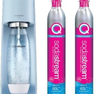 SodaStream Terra Sparkling Water Maker, Misty Blue, with 2 CO2 Cylinders, 60L Each