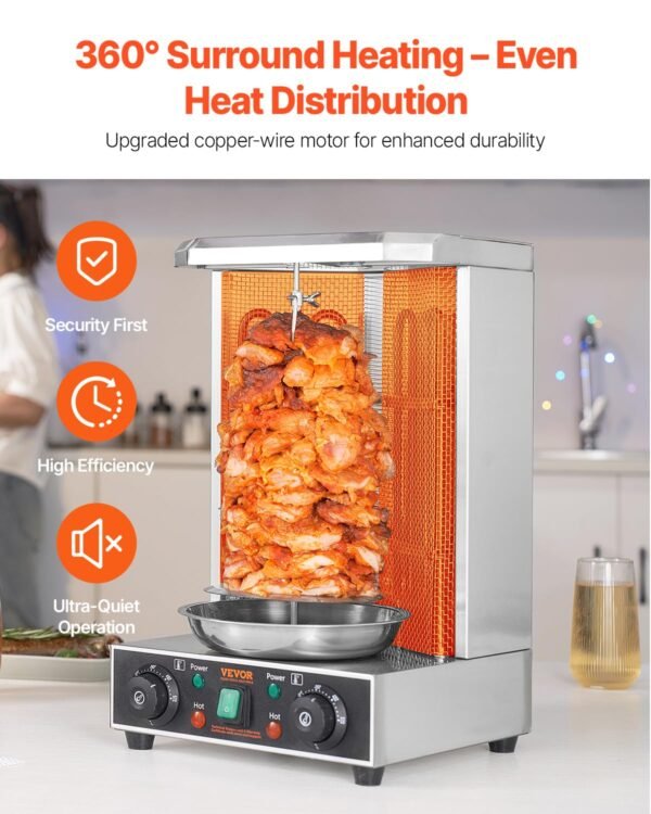 VEVOR Shawarma Grill Machine Review Best Portable Electric Vertical Broiler for Home