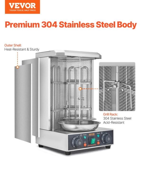VEVOR Shawarma Grill Machine Review Best Portable Electric Vertical Broiler for Home